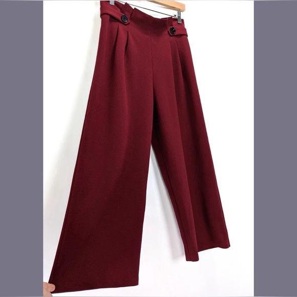 BISHOP & YOUNG Burgundy Wide-Leg Pants - Picture 5 of 6